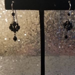 Black Beaded Vintage Earrings
